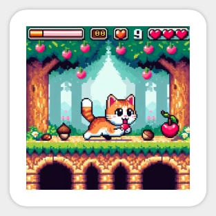 pixel cat game art Sticker